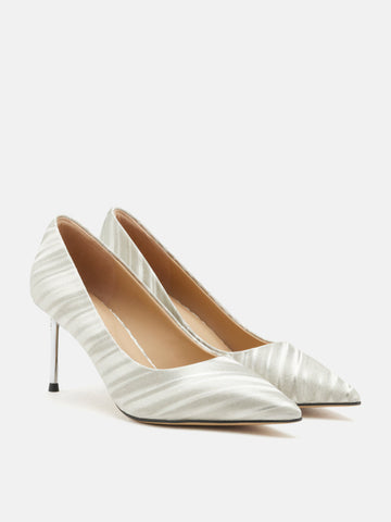 PAZZION, Zephyra Glitter Pointed Toe Heels, Gold